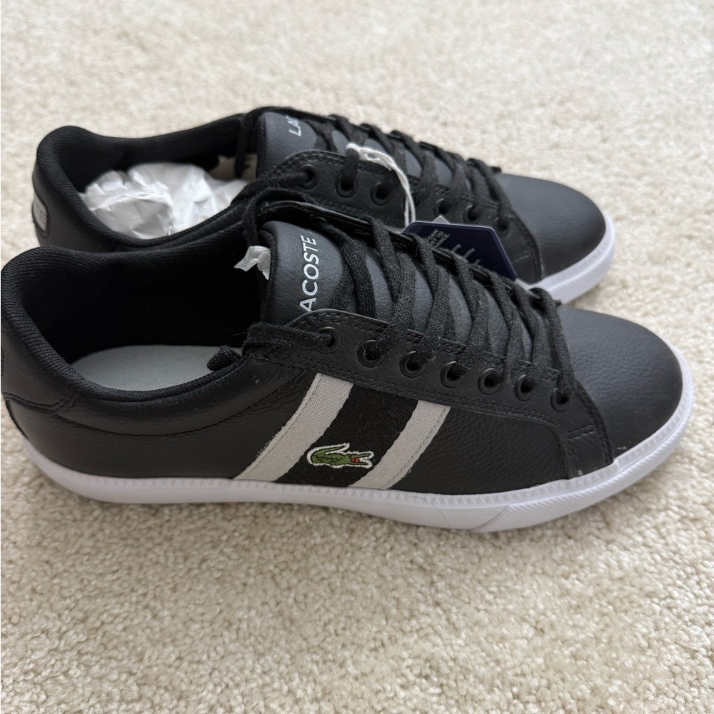 NWT Lacoste Black and White Ortholite Casual Shoes